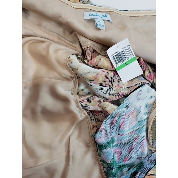 New Charlie Jade Strapless Dress Large
Blue  Tan - Picture 6 of 7